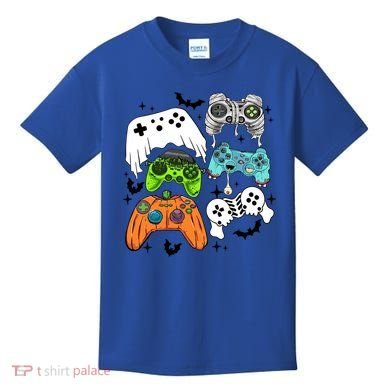 Video Game Halloween Skeleton Zombie Gaming Controllers Gift Kids T-Shirt