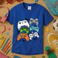 Video Game Halloween Skeleton Zombie Gaming Controllers Gift Kids T-Shirt thumb 3
