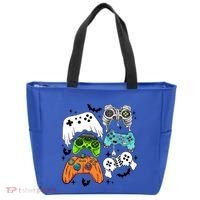 Video Game Halloween Skeleton Zombie Gaming Controllers Gift Tote Bag thumb 0