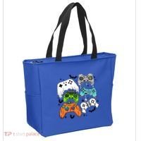 Video Game Halloween Skeleton Zombie Gaming Controllers Gift Tote Bag thumb 2