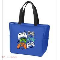 Video Game Halloween Skeleton Zombie Gaming Controllers Gift Tote Bag thumb 3