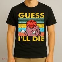 Vintage Guess I'll Die Dungeon Funny Nerdy Gamer D20 T-Shirt thumb 3