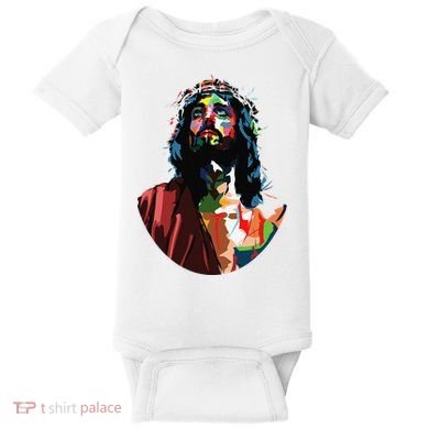 Vintage Got King Jesus Christ Sweet Face Image Baby Bodysuit