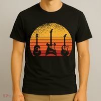 Vintage Guitar Lover Guitarist Electric Base Guitar Pick T-Shirt thumb 3