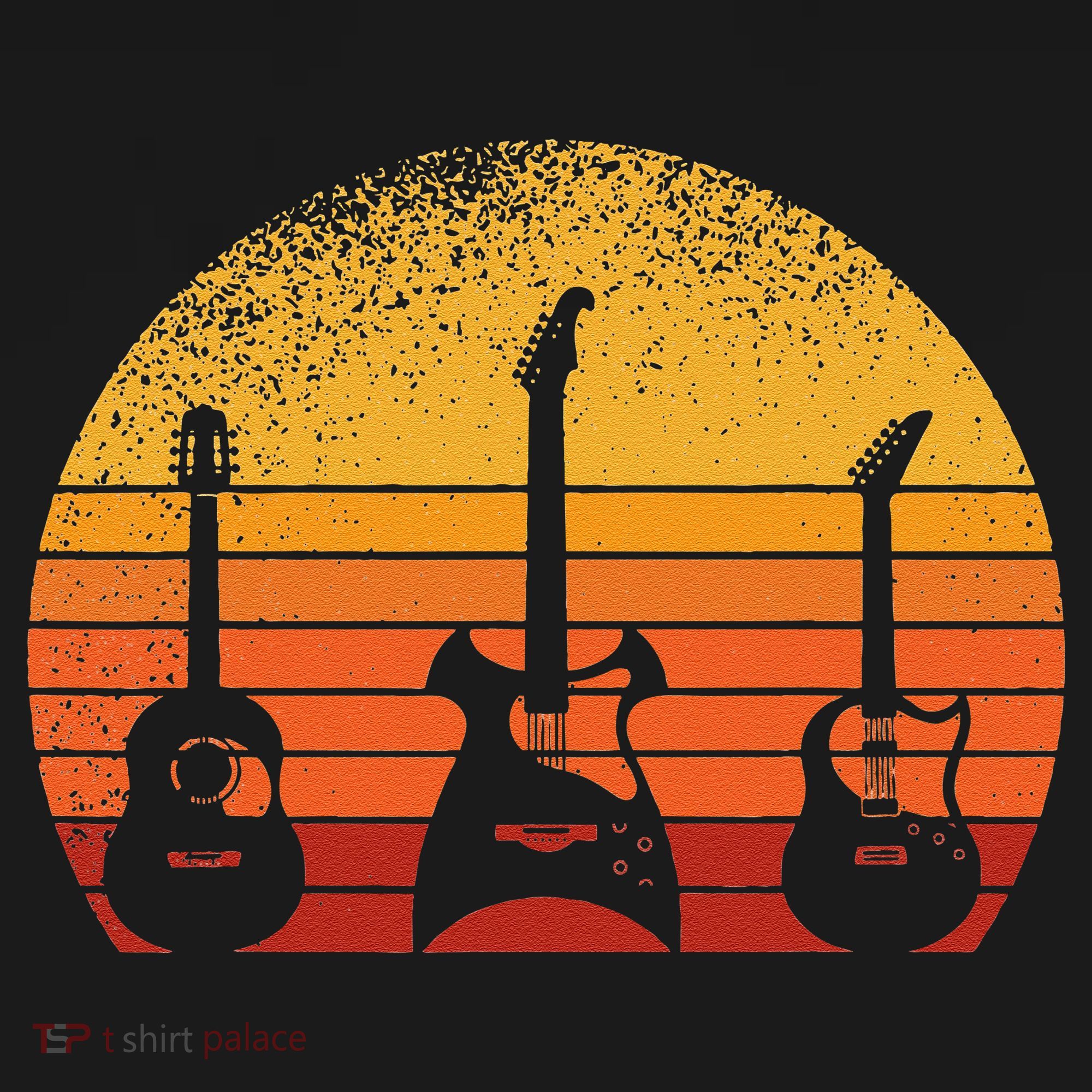 Vintage Guitar Lover Guitarist Electric Base Guitar Pick T-Shirt