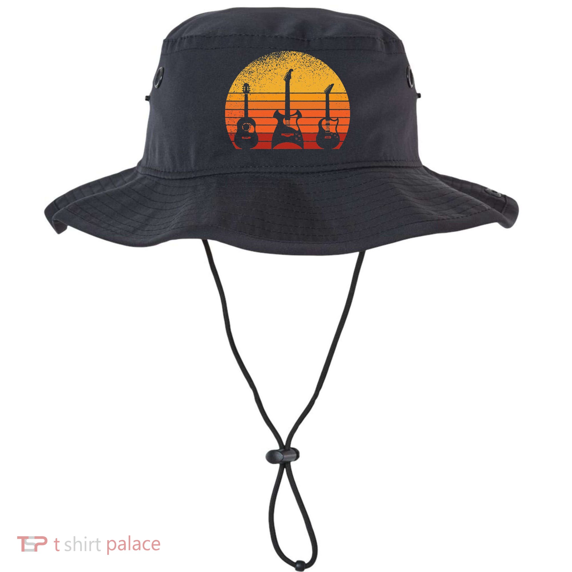 Vintage Guitar Lover Guitarist Electric Base Guitar Pick Bucket Hat