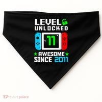 Video Game Level 11 Unlocked 11th Birthday USA-Made Doggie Bandana thumb 0