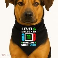 Video Game Level 11 Unlocked 11th Birthday USA-Made Doggie Bandana thumb 1