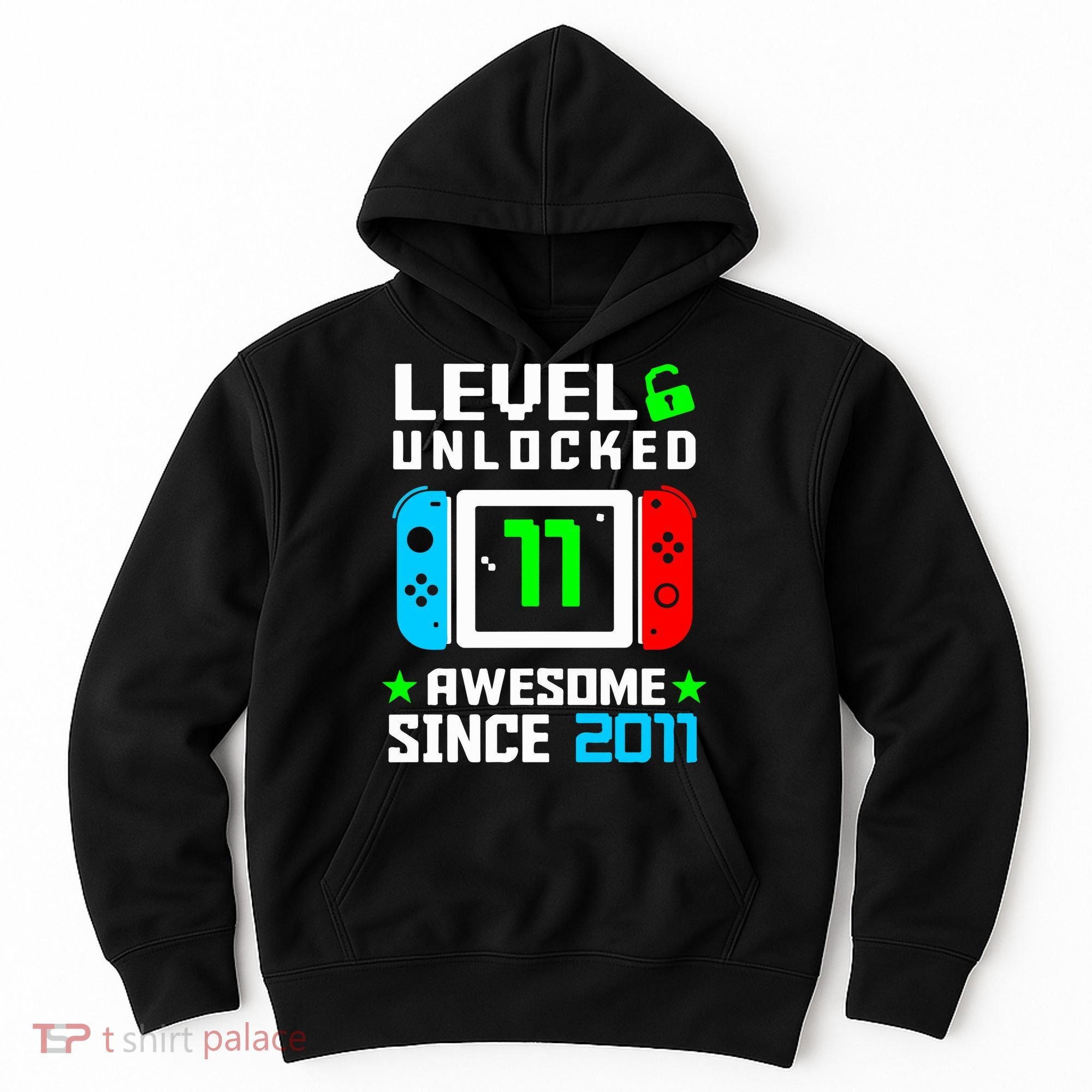Video Game Level 11 Unlocked 11th Birthday Hoodie