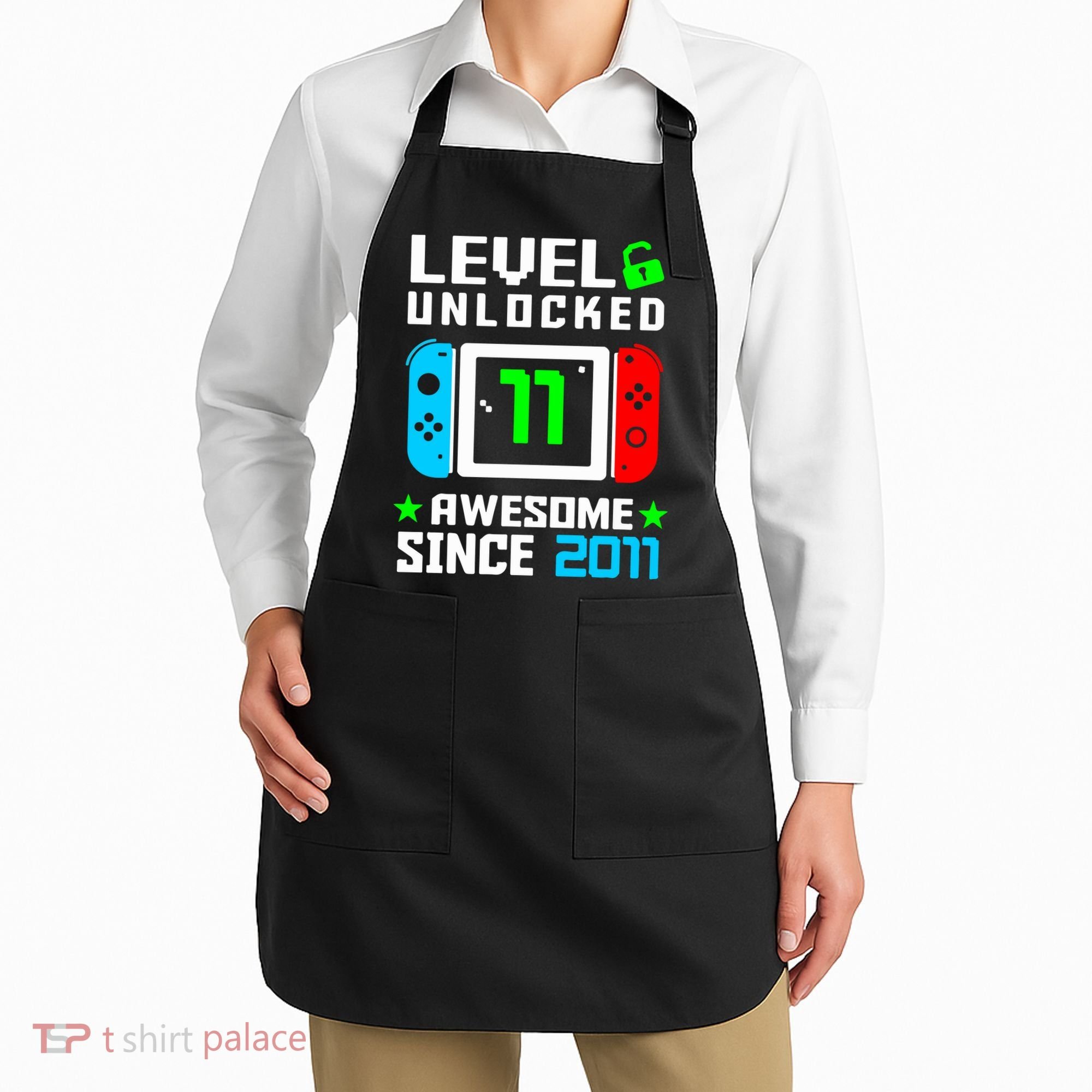 Video Game Level 11 Unlocked 11th Birthday Apron