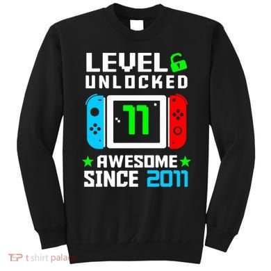 Video Game Level 11 Unlocked 11th Birthday Sweatshirt