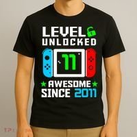 Video Game Level 11 Unlocked 11th Birthday T-Shirt thumb 3
