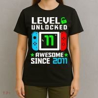 Video Game Level 11 Unlocked 11th Birthday T-Shirt thumb 4