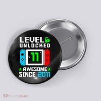 Video Game Level 11 Unlocked 11th Birthday Button thumb 0