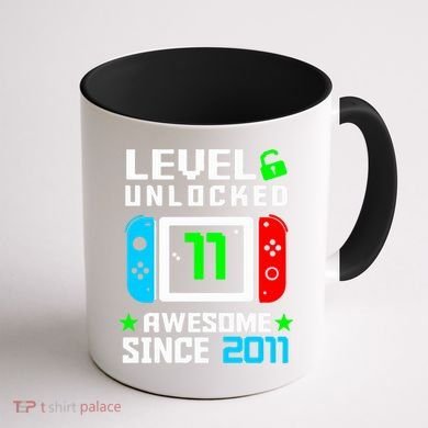 Video Game Level 11 Unlocked 11th Birthday Coffee Mug back