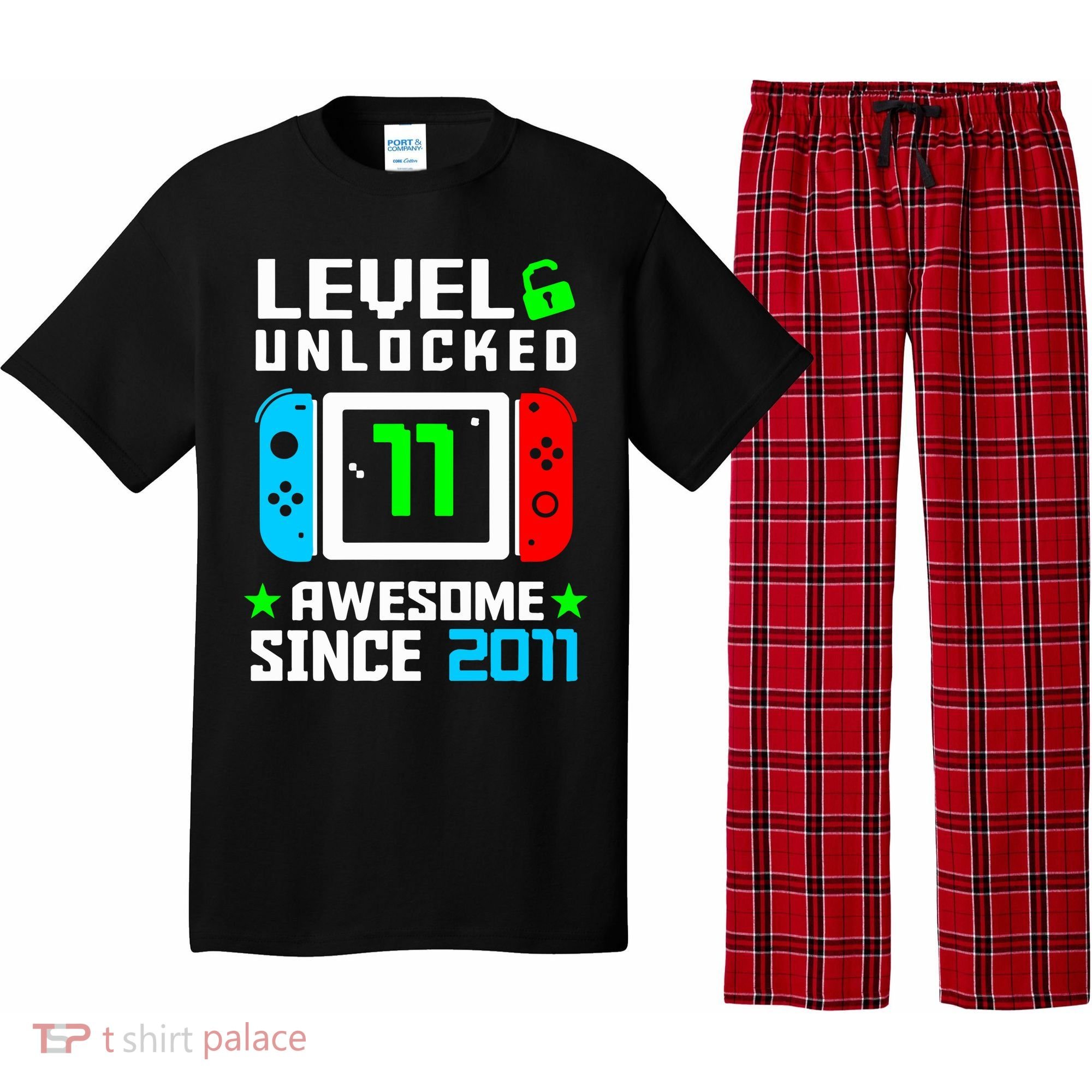 Video Game Level 11 Unlocked 11th Birthday Pajama Set