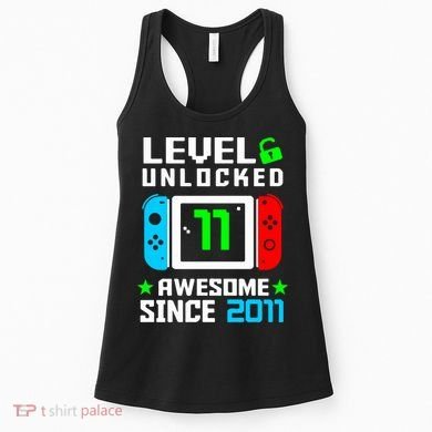 Video Game Level 11 Unlocked 11th Birthday Women's Tank Top