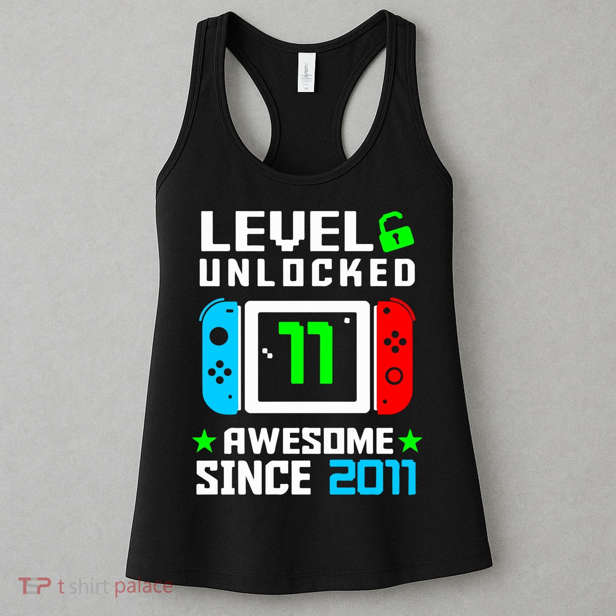 Video Game Level 11 Unlocked 11th Birthday Women's Tank Top
