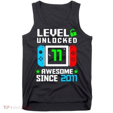 Video Game Level 11 Unlocked 11th Birthday Tank Top