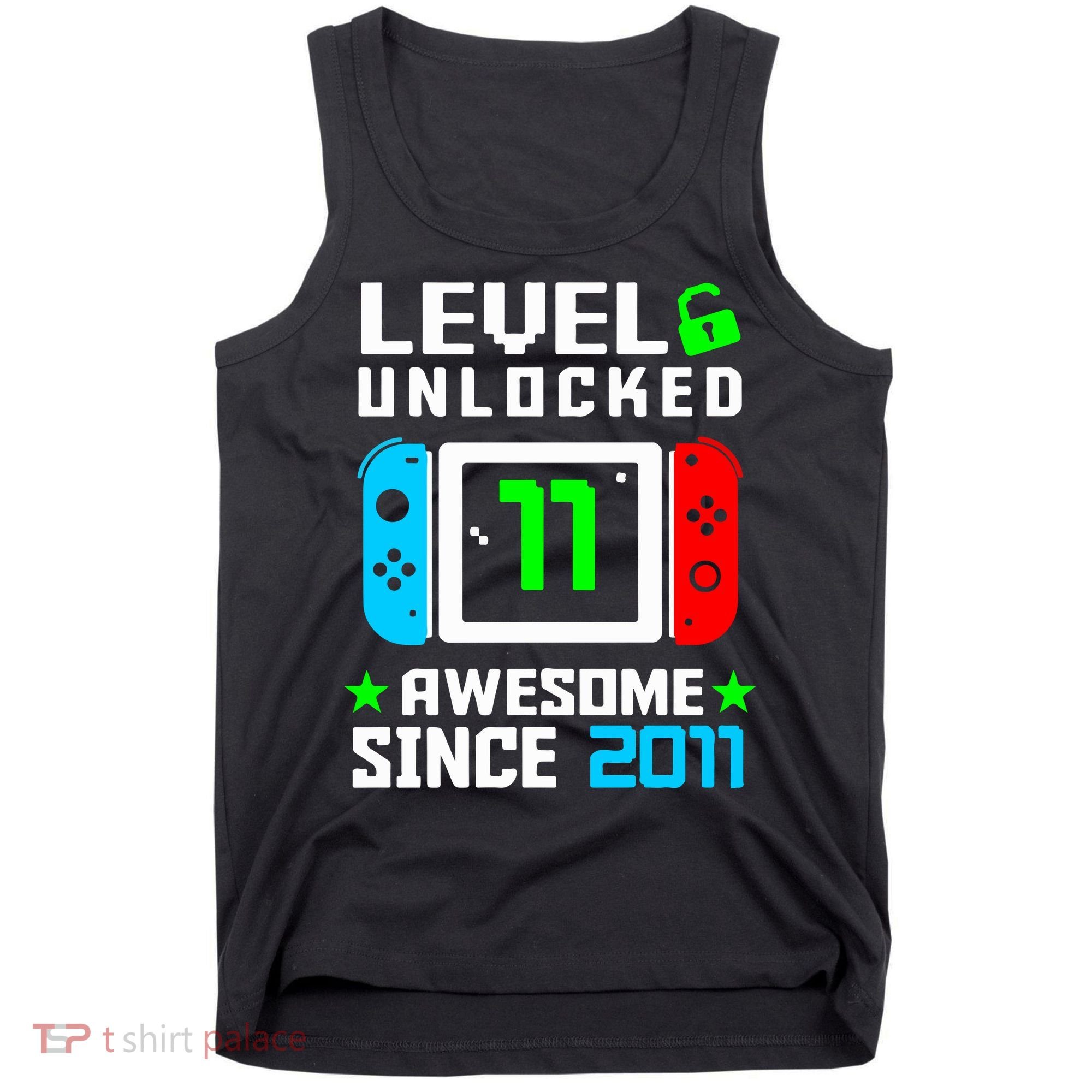 Video Game Level 11 Unlocked 11th Birthday Tank Top