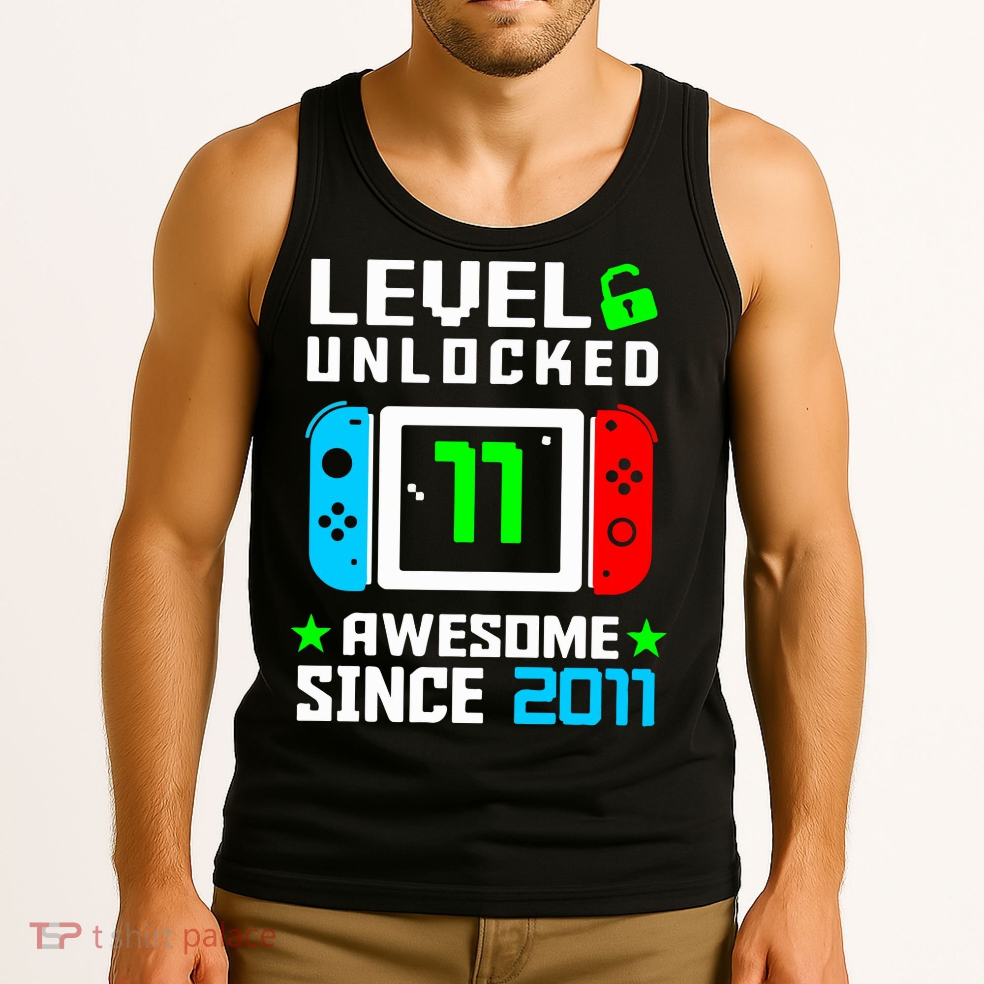 Video Game Level 11 Unlocked 11th Birthday Tank Top