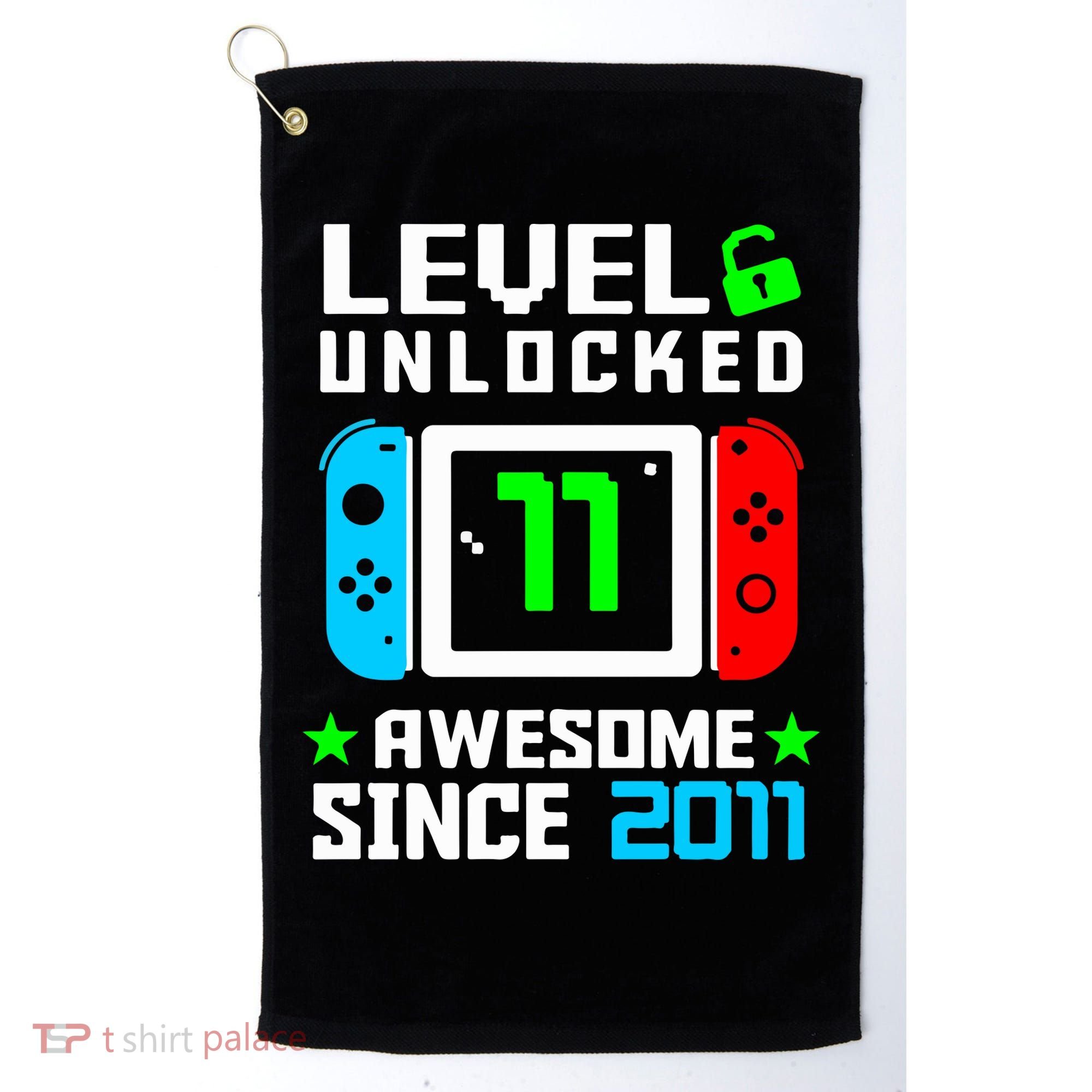 Video Game Level 11 Unlocked 11th Birthday Golf Towel