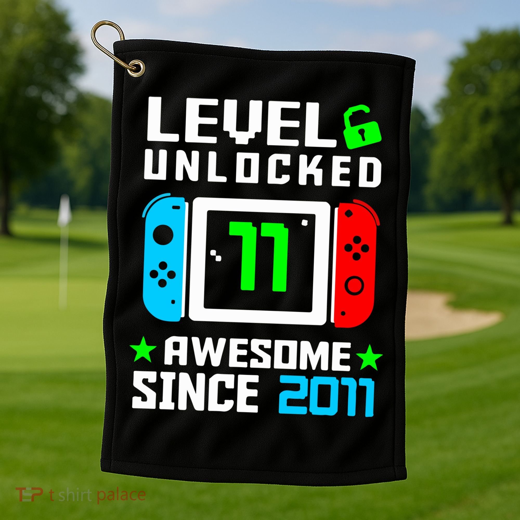 Video Game Level 11 Unlocked 11th Birthday Golf Towel
