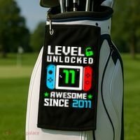Video Game Level 11 Unlocked 11th Birthday Golf Towel thumb 2