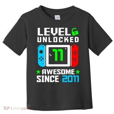 Video Game Level 11 Unlocked 11th Birthday Toddler T-Shirt