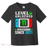 Video Game Level 11 Unlocked 11th Birthday Toddler T-Shirt thumb 0