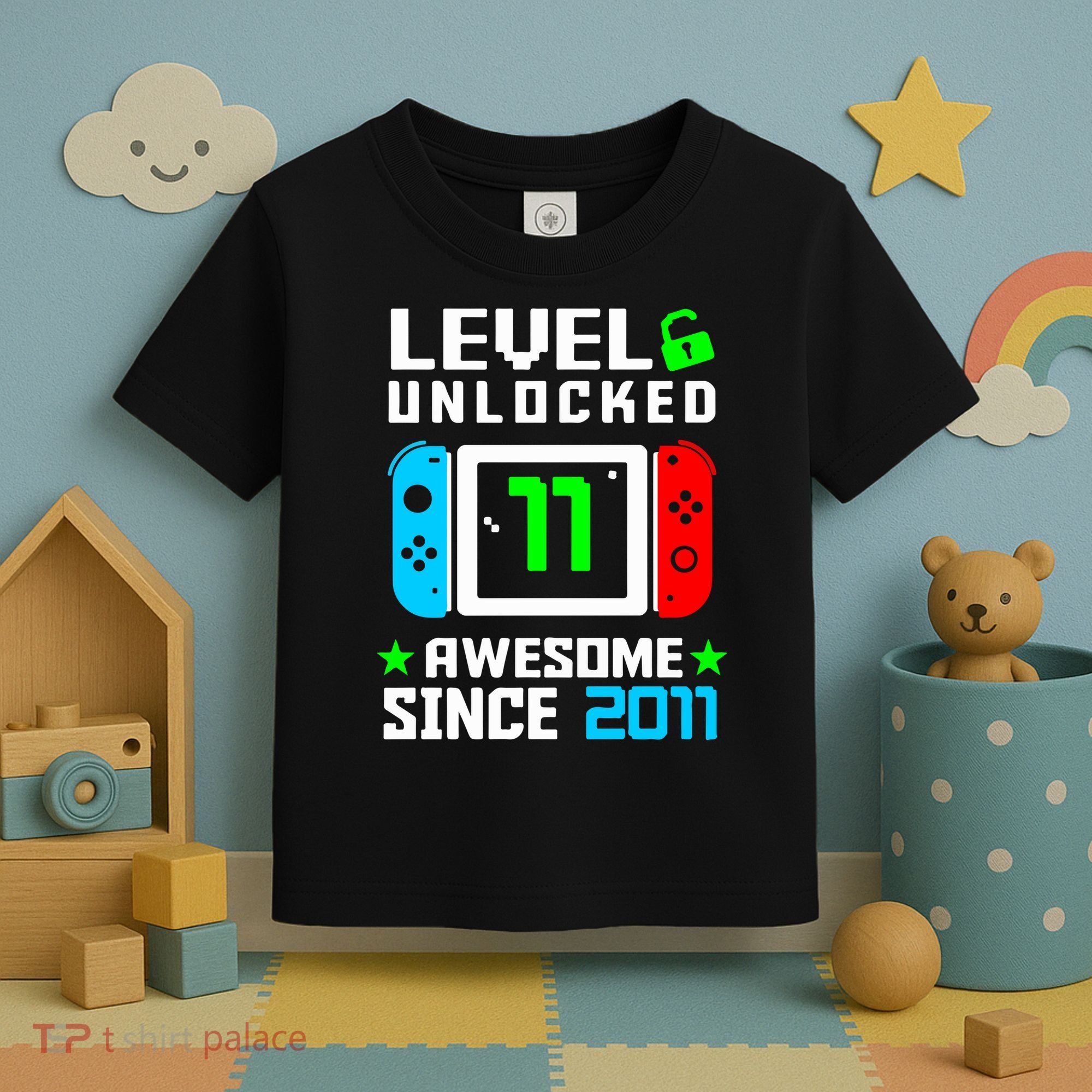 Video Game Level 11 Unlocked 11th Birthday Toddler T-Shirt
