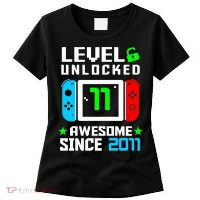 Video Game Level 11 Unlocked 11th Birthday Women's T-Shirt