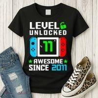 Video Game Level 11 Unlocked 11th Birthday Women's T-Shirt thumb 3