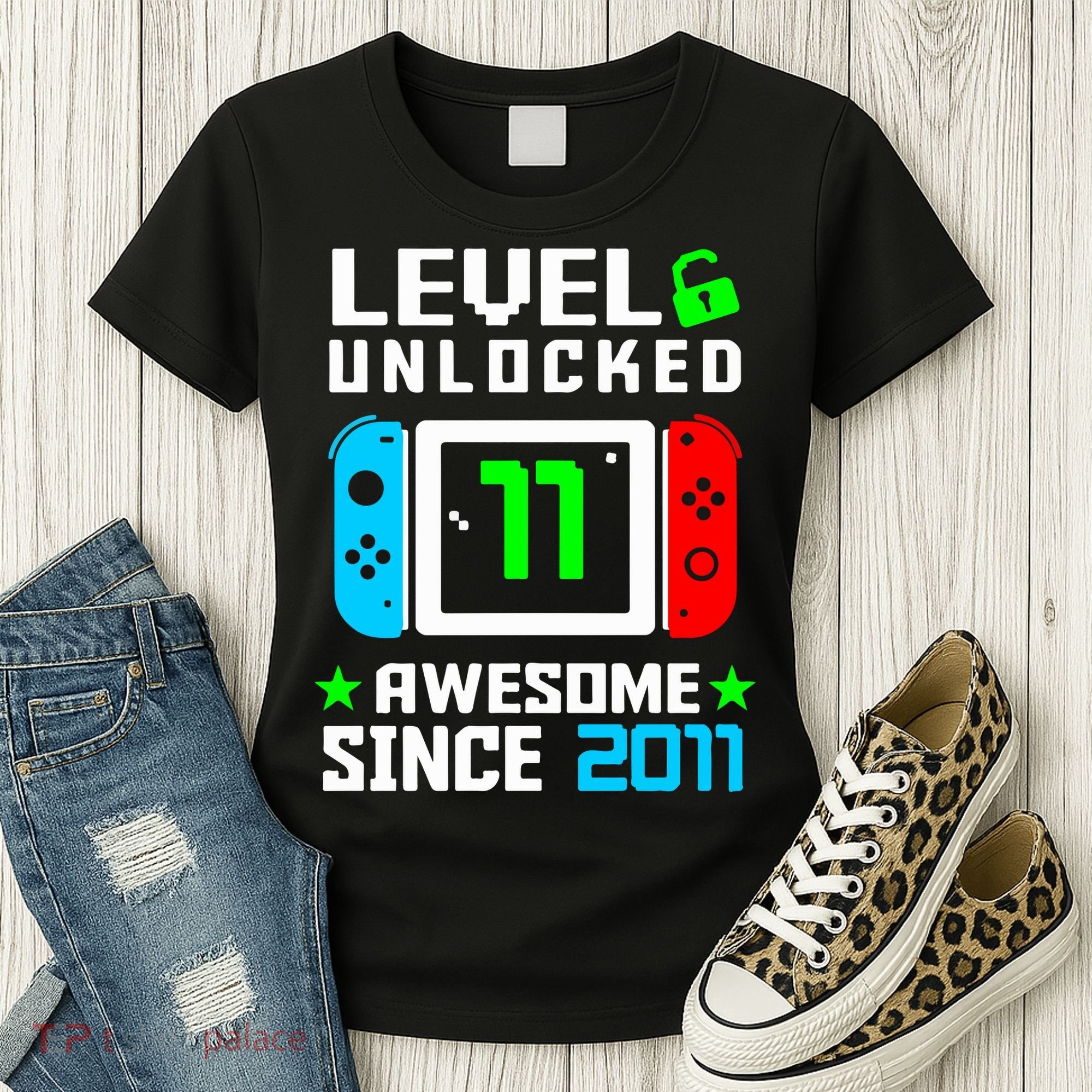 Video Game Level 11 Unlocked 11th Birthday Women's T-Shirt