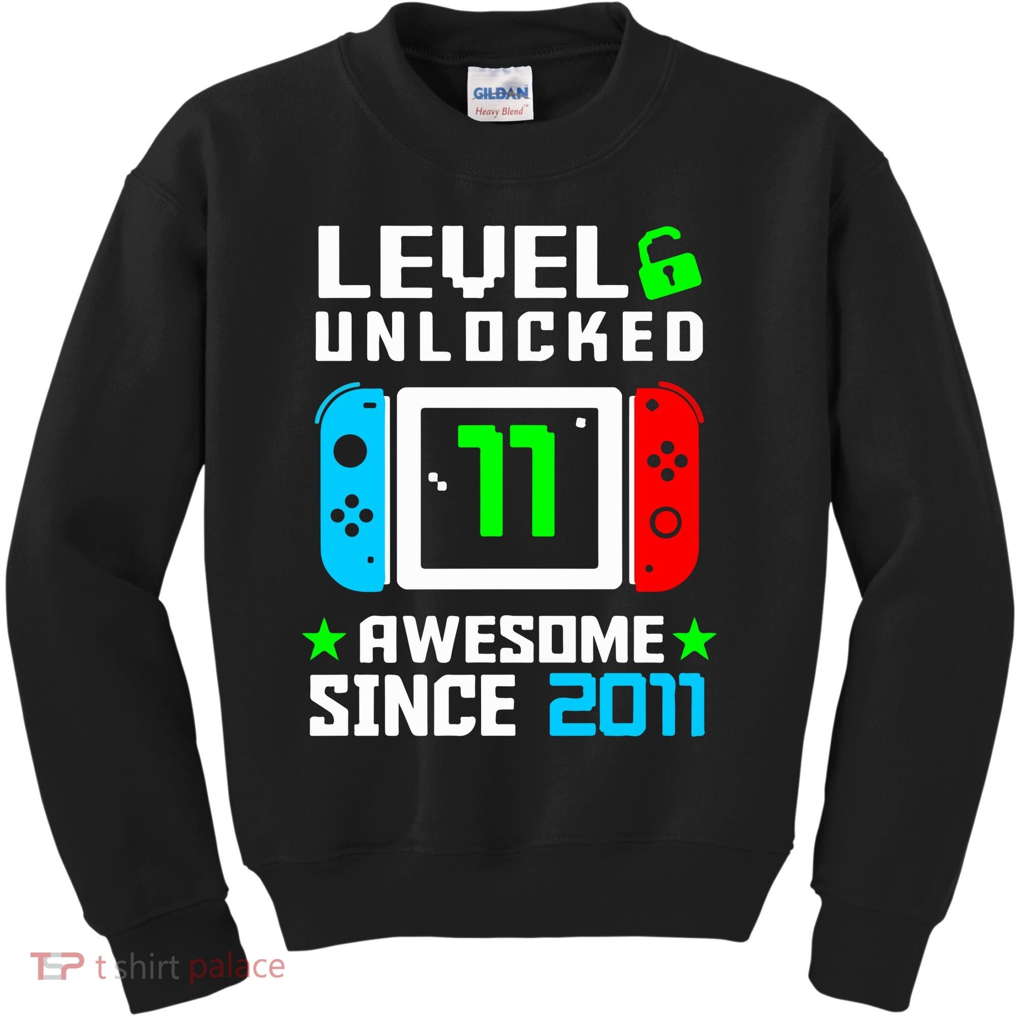 Video Game Level 11 Unlocked 11th Birthday Kids Sweatshirt
