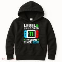 Video Game Level 11 Unlocked 11th Birthday Kids Hoodie thumb 0
