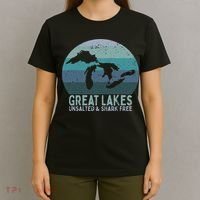 Vintage Great Lakes Unsalted And Shark Free Lake Life T-Shirt thumb 4