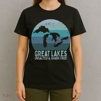 Vintage Great Lakes Unsalted and Shark Free Lake Life T-Shirt thumb 4