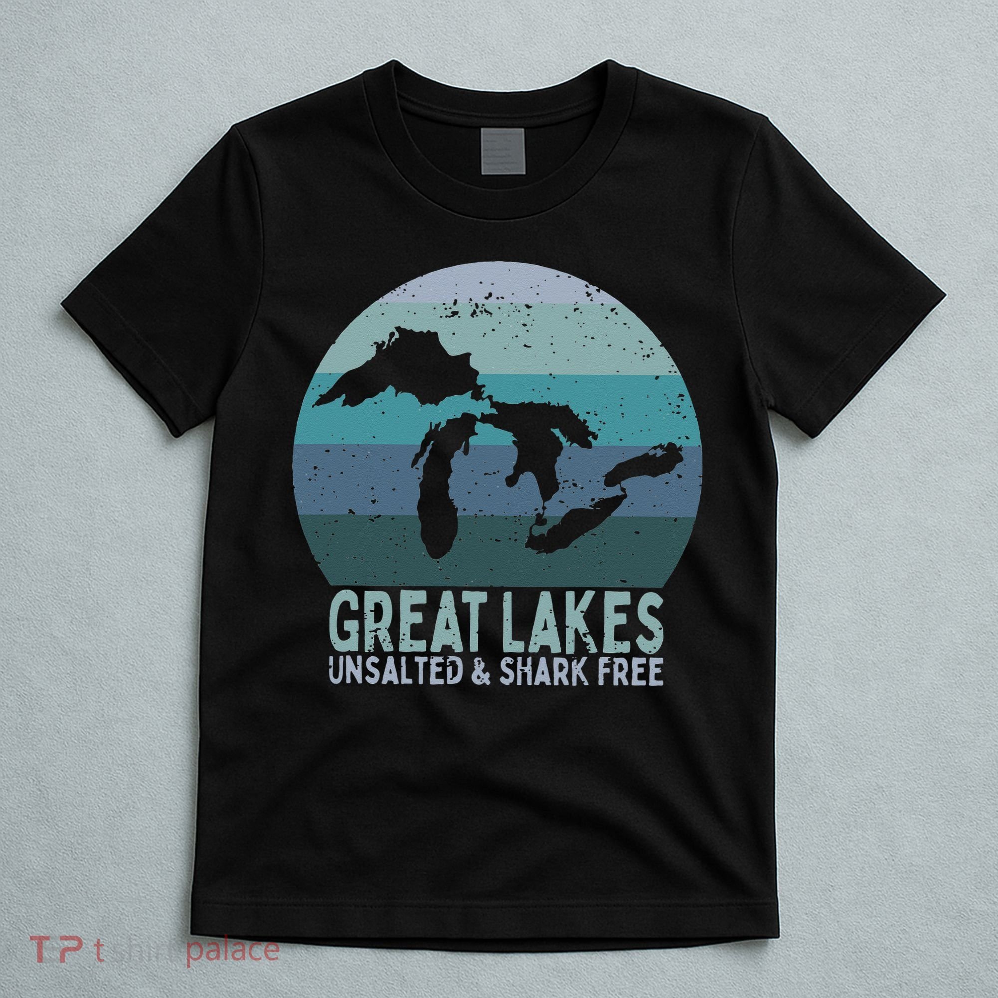 Vintage Great Lakes Unsalted and Shark Free Lake Life T-Shirt