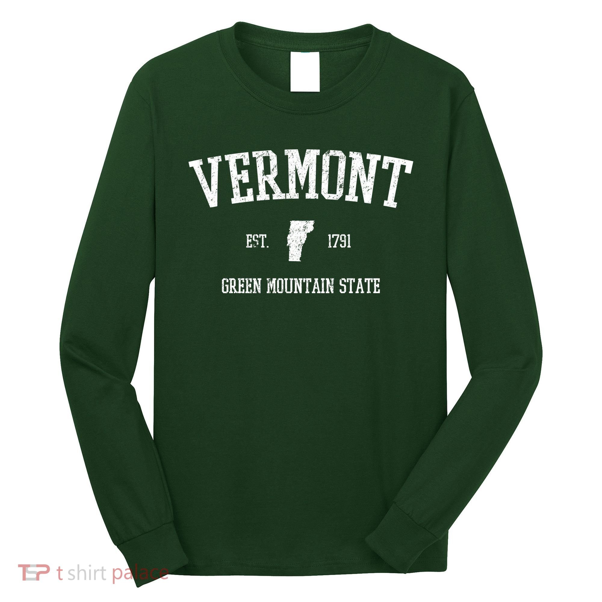 Vermont Green Mountain State Est 1791 Long Sleeve Shirt