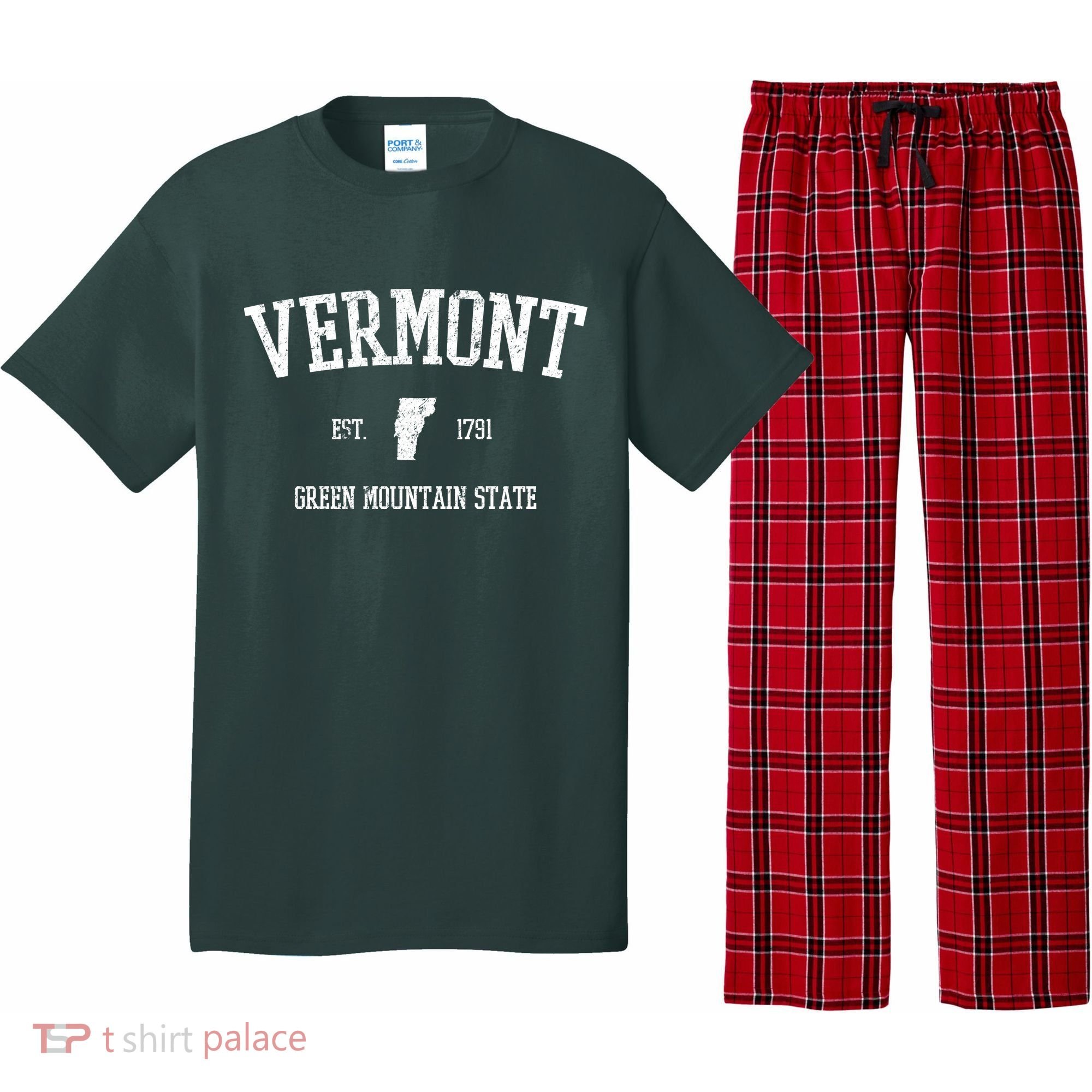 Vermont Green Mountain State Est 1791 Pajama Set