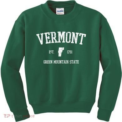 Vermont Green Mountain State Est 1791 Kids Sweatshirt