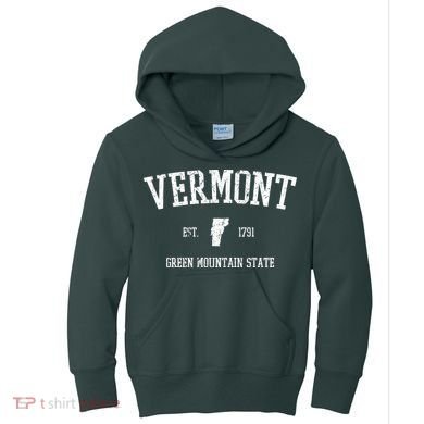 Vermont Green Mountain State Est 1791 Kids Hoodie