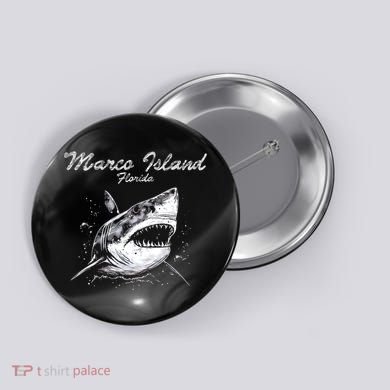 Vintage Gift Marco Island Shark Beach Surfing Scuba For Florida  Button