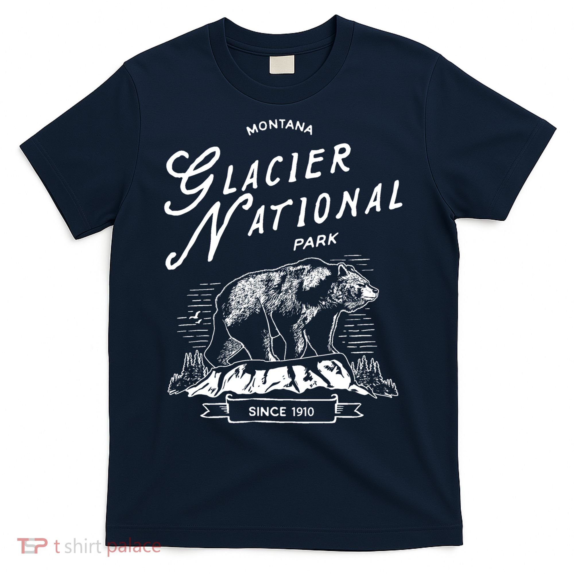 Vintage Glacier National Park Retro Bear Montana T-Shirt