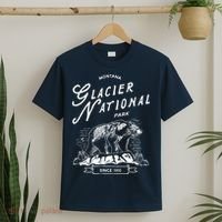 Vintage Glacier National Park Retro Bear Montana T-Shirt thumb 2