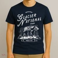 Vintage Glacier National Park Retro Bear Montana T-Shirt thumb 3