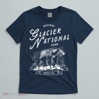 Vintage Glacier National Park Retro Bear Montana T-Shirt thumb 5