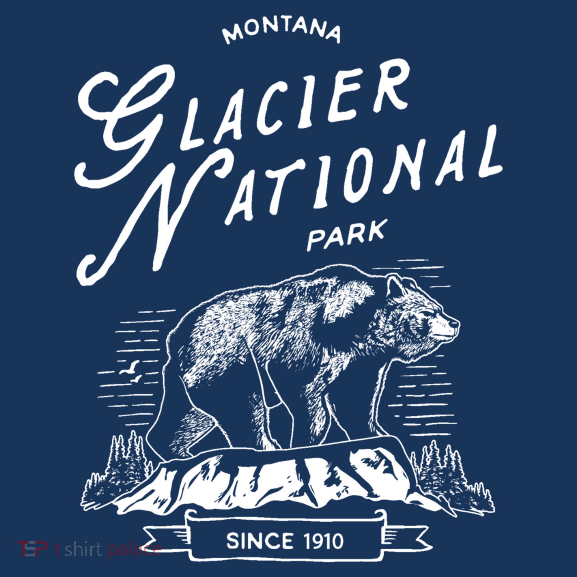 Vintage Glacier National Park Retro Bear Montana T-Shirt