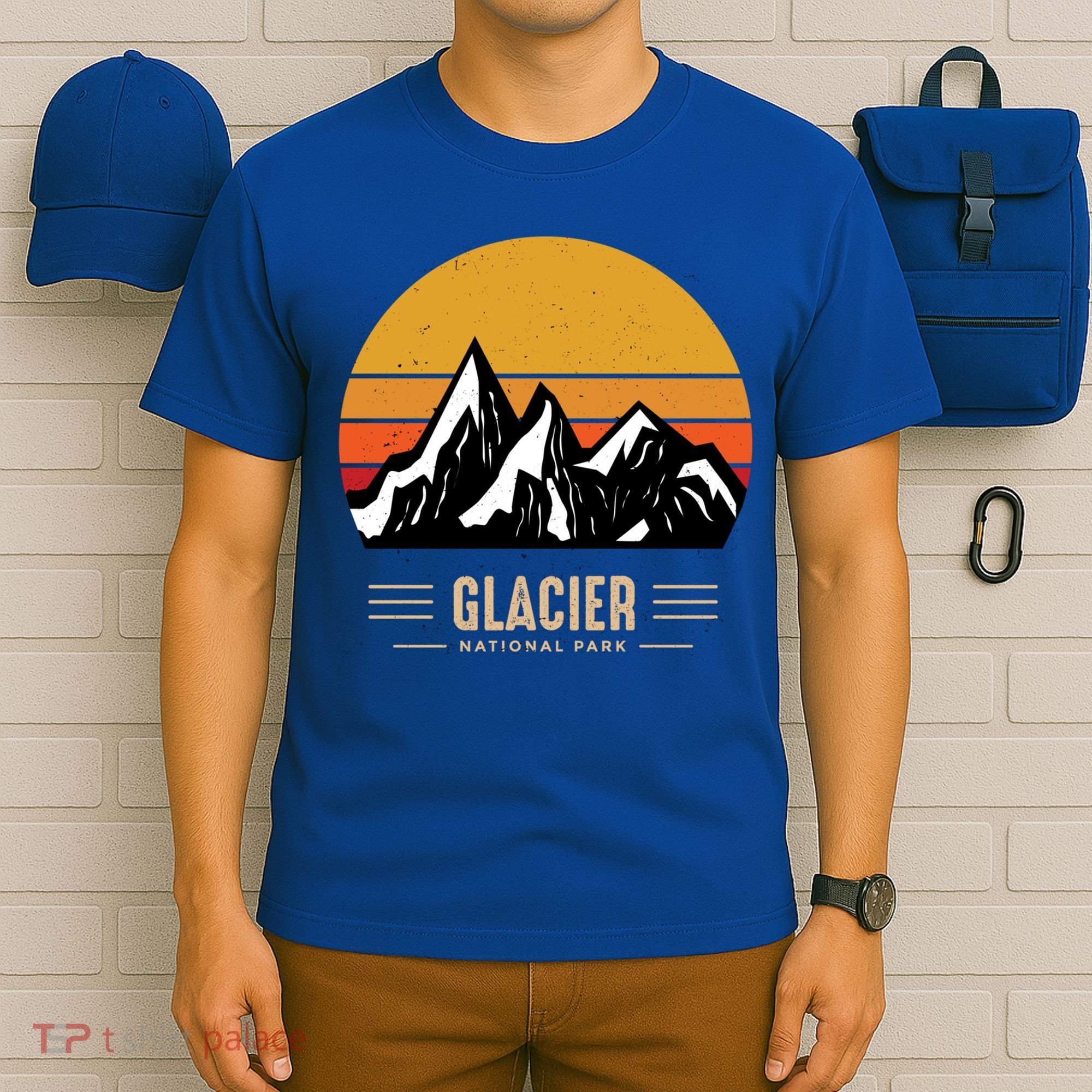 Vintage Glacier National Park Montana Outdoor Adventure Cute Gift T-Shirt